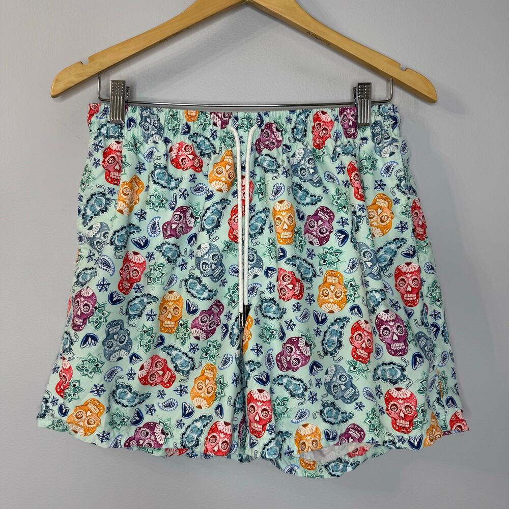 98 Coast Av Trunk Short Swimwear Skull Print Coastal Beach Vacation Men's XL